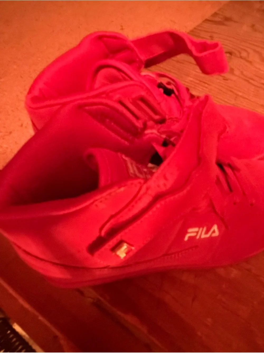 Fila Red High-Top Sneakers with Strap and Lace